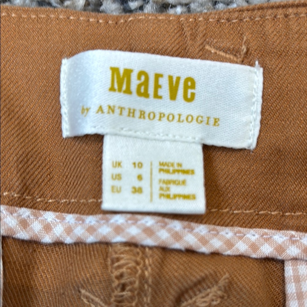 Anthropologie Maeve Relaxed Wide-Leg Trousers Pants High Rise Linen Cedar - Picture 7 of 9